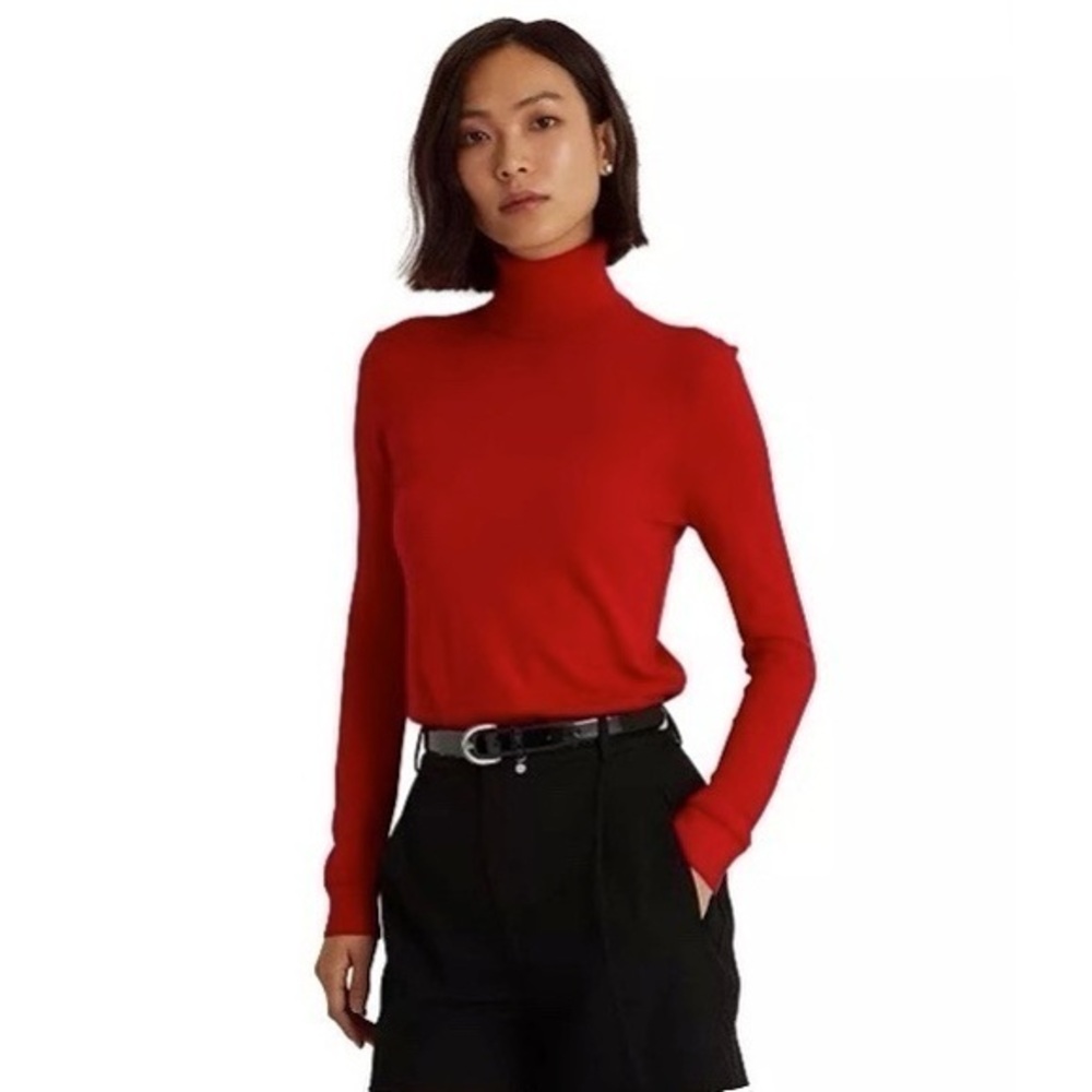 2/$25 Renuar Red Knit Turtleneck Sweater